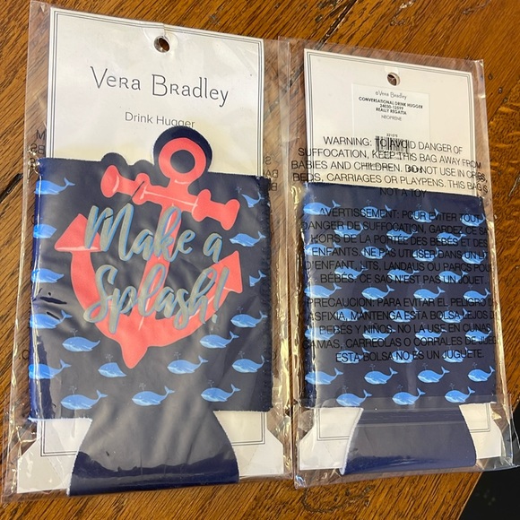 VERA BRADLEY Set of two drink huggers. Drink cooler. Koozie. - Picture 2 of 3